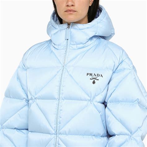 prada light blue puffer jacket|prada puffer jacket farfetch.